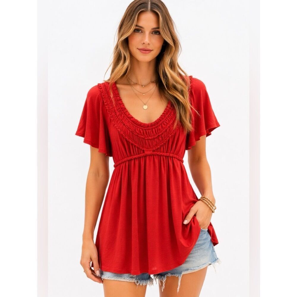 Kische Empire Tie Tunic Top